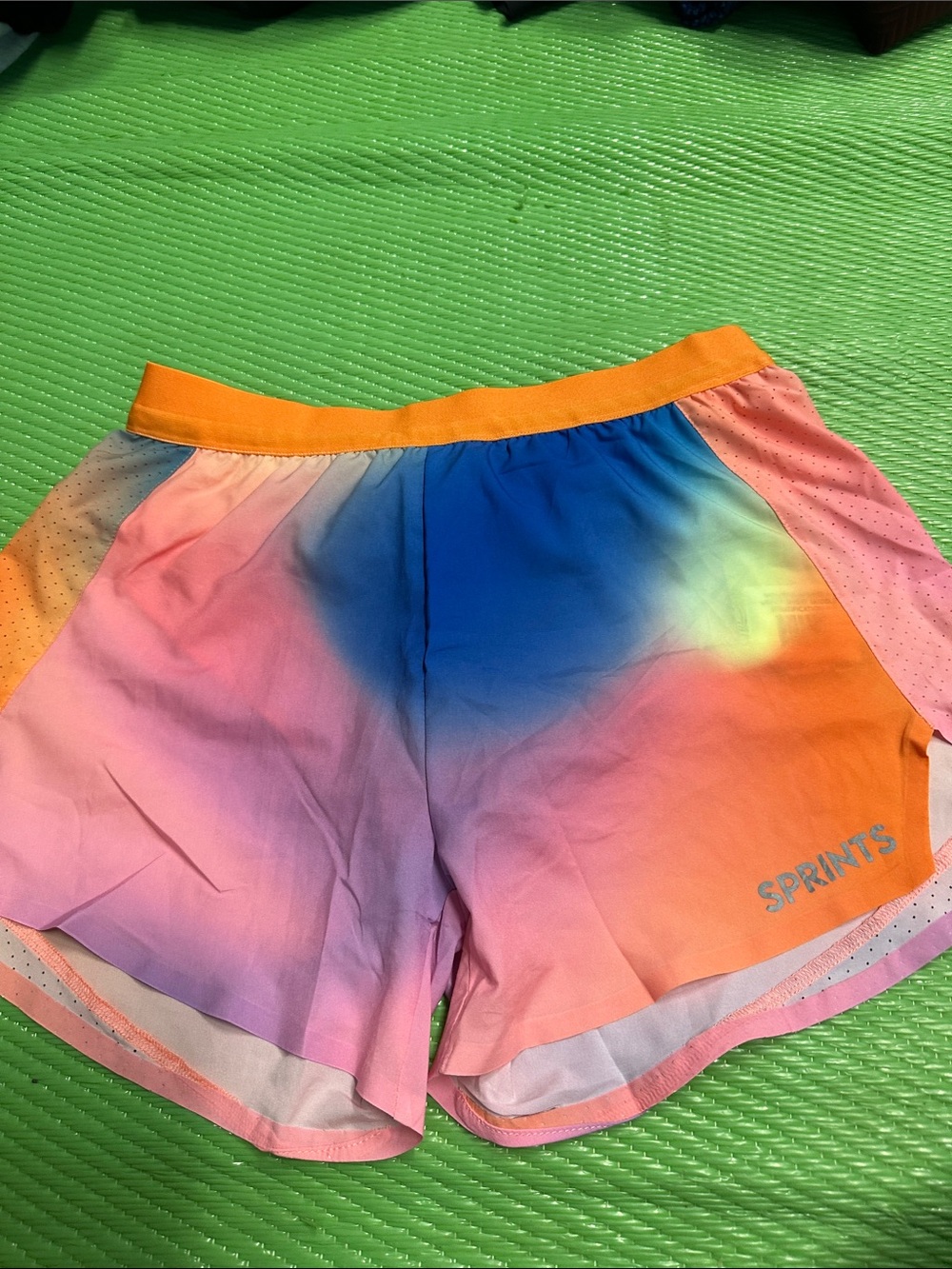Women's Ombre Performance Running Shorts - Orange/Blue/Pink